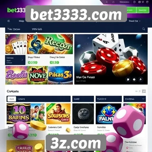 Variedade de jogos oferecidos pela bet3333.com